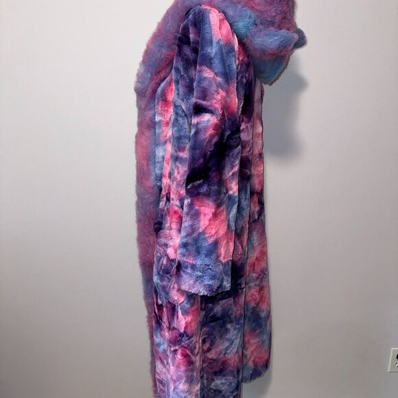 Spirit Hoods Cotton Candy Faux Fur Jacket Ears Hooded Womens Small Rave Club - Picture 8 of 11